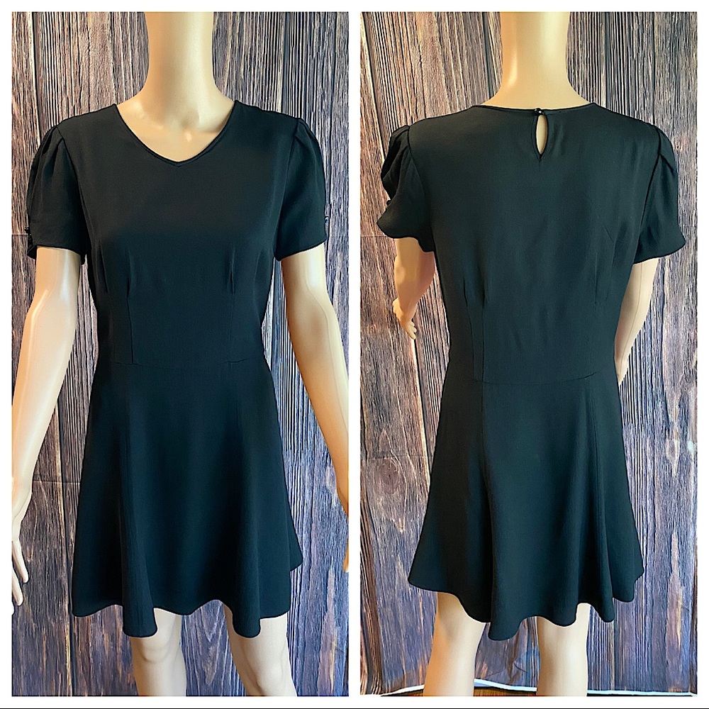 Polo Ralph Lauren size 6 black wool a line work business casual dress